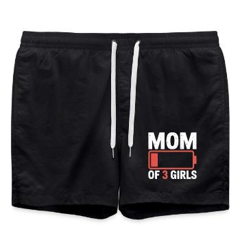 Logo de la batterie de la mère de trois filles - Short de bain - noir - Devant - AI Model Male 185 light (185cm)