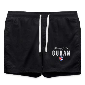 Proud Cuban, hergestellt in Kuba - Badeshorts - Schwarz - Vorne - AI Model Male 185 light (185cm)