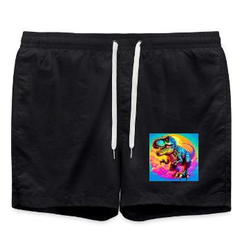 dinosaure - Short de bain - noir - Devant - AI Model Male 185 light (185cm)