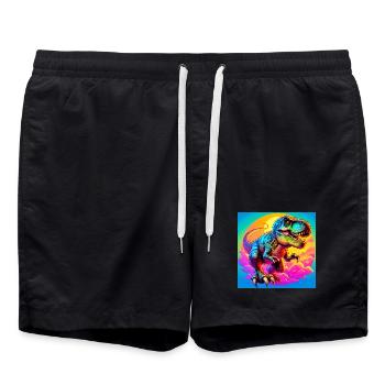 dinosaure - Short de bain - noir - Devant - AI Model Male 185 light (185cm)