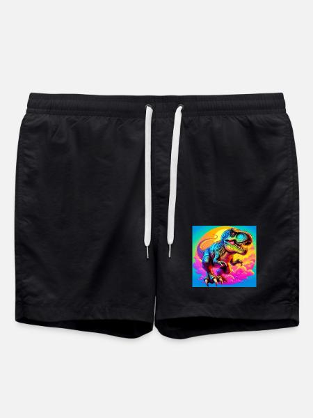 Dinosaurier - Badeshorts - Schwarz