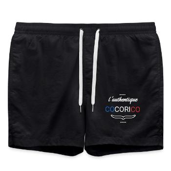 Cocorico – Design Français Minimaliste - Short de bain - noir - Devant - AI Model Male 185 light (185cm)
