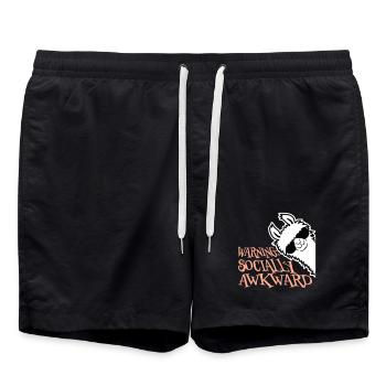 Lama Warning Socially Awkward Sunglasses Alpaca - Swim Trunks - black - Front - AI Model Male 185 light (185cm)