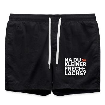 Na Du Kleiner Frechlachs Gamer Lachs Meme Zocker - Badeshorts - Schwarz - Vorne - AI Model Male 185 light (185cm)