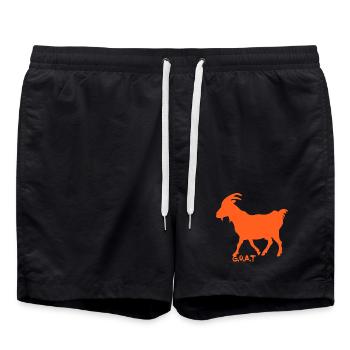 Ziege G.O.A.T. orange - Badeshorts - Schwarz - Vorne - AI Model Male 185 light (185cm)