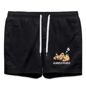 Hundemüde Golden Retriever Goldie Goldiebesitzer - Badeshorts - Schwarz - Vorne - AI Model Male 185 light (185cm)