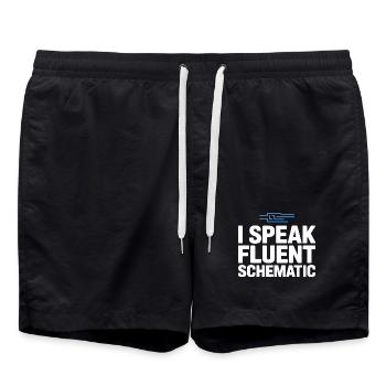 Je parle couramment la technologie des schémas circuités - Short de bain - noir - Devant - AI Model Male 185 light (185cm)