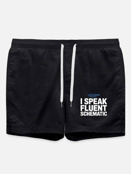 I speak fluent circuit diagram technology - Swim Trunks - black