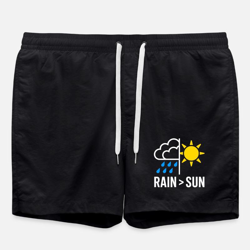 Rain Over Sun Regen - Swim Trunks - black
