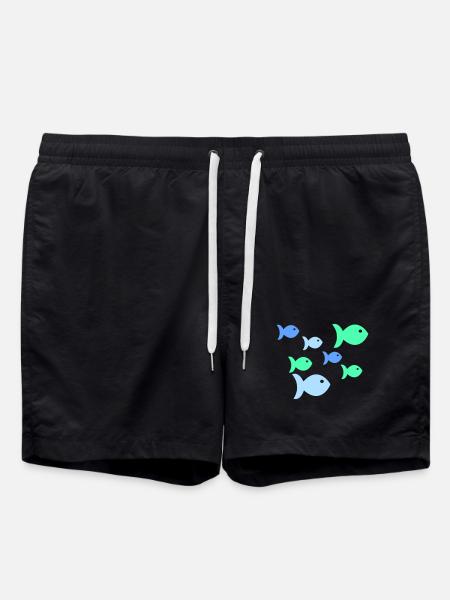 Pastel Fish Tropical Sea Fish - Swim Trunks - black