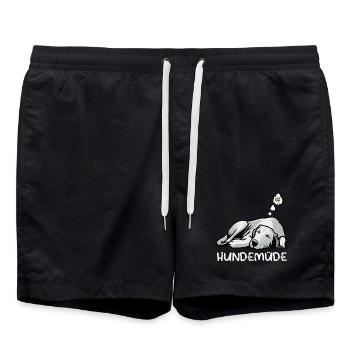 Hundemüde Irischer Wolfshund Wolfshundbesitzer - Badeshorts - Schwarz - Vorne - AI Model Male 185 light (185cm)