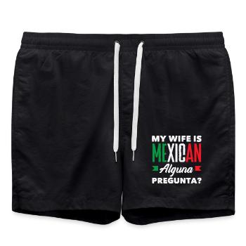 Mexiko Stolz & Heimat Mexikaner Mexico Flagge - Badeshorts - Schwarz - Vorne - AI Model Male 185 light (185cm)