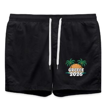 Greece 2026 - Swim Trunks - black - Front - AI Model Male 185 light (185cm)