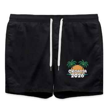 Croatia 2026 - Badeshorts - Schwarz - Vorne - AI Model Male 185 light (185cm)