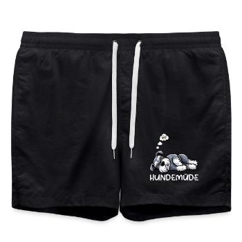 Hundemüde Schnauzer Riesenschnauzer Schnauzerhund - Badeshorts - Schwarz - Vorne - AI Model Male 185 light (185cm)