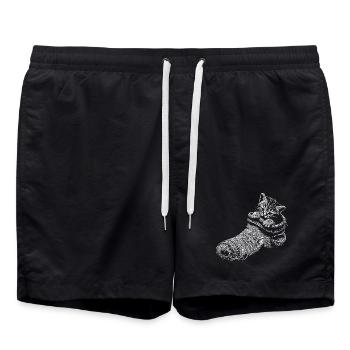 Katzenbaby - Badeshorts - Schwarz - Vorne - AI Model Male 185 light (185cm)