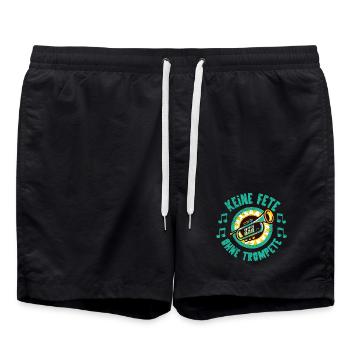 Pas de fête sans trompette, fanfare, cuivres, jazz - Short de bain - noir - Devant - AI Model Male 185 light (185cm)