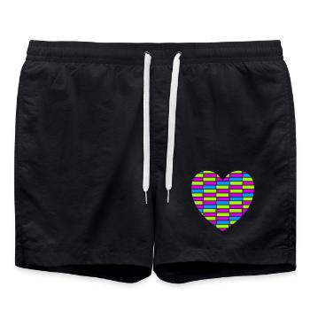 Cœur - Short de bain - noir - Devant - AI Model Male 185 light (185cm)