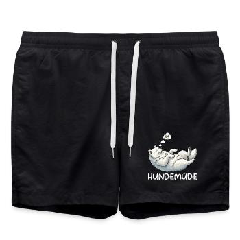 Dog Tired Samoyed Samoyed Owner Samoyed Dog - Swim Trunks - black - Front - AI Model Male 185 light (185cm)