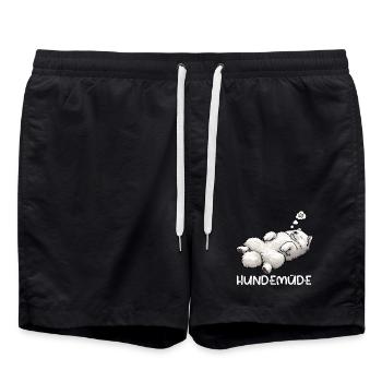 Dog Tired Samoyed Samoyed Owner Samoyed Dog - Swim Trunks - black - Front - AI Model Male 185 light (185cm)