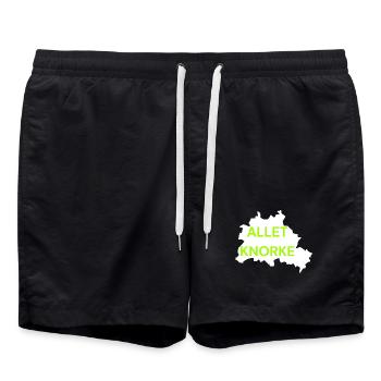 ALLET KNORKE, BERLIN GRÜN, DIT IS BERLIN, LEGENDE - Badeshorts - Schwarz - Vorne - AI Model Male 185 light (185cm)