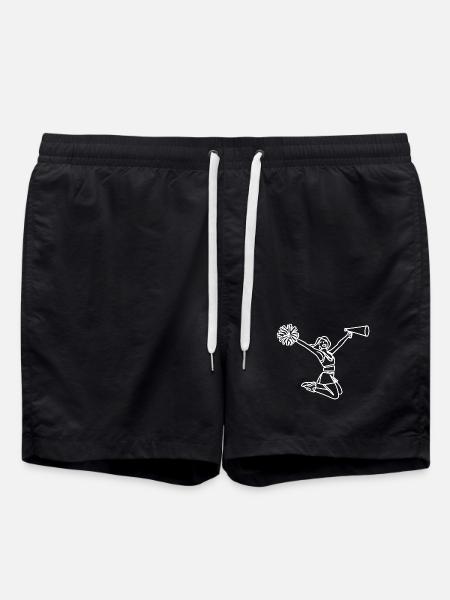 Cheerleader Sketch - Swim Trunks - black