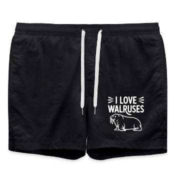 J’adore les morses - Short de bain - noir - Devant - AI Model Male 185 light (185cm)