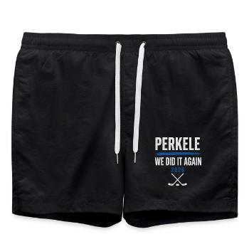 Finlande - Perkele, nous l’avons refait 2026 - Short de bain - noir - Devant - AI Model Male 185 light (185cm)