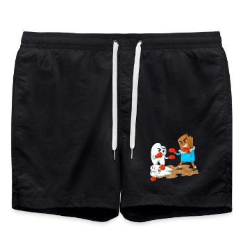 Cadeau drôle pour dentiste Chocolate Vs Tooth Boxing - Short de bain - noir - Devant - AI Model Male 185 light (185cm)
