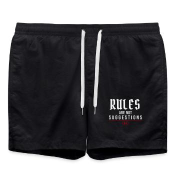 Les règles ne sont pas des suggestions – mentalité d’autorité - Short de bain - noir - Devant - AI Model Male 185 light (185cm)