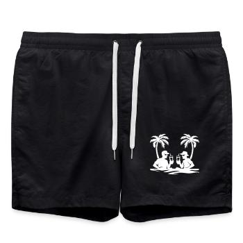 Urlaub Team Party - Badeshorts - Schwarz - Vorne - AI Model Male 185 light (185cm)