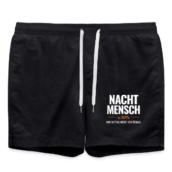 Nachtmensch – Vor Mittag nicht verfügbar - Badeshorts - Schwarz - Vorne - AI Model Male 185 light (185cm)