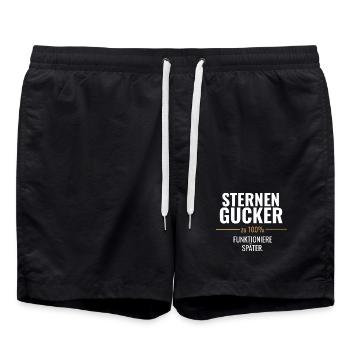Sternen Gucker – Funktioniere später - Badeshorts - Schwarz - Vorne - AI Model Male 185 light (185cm)