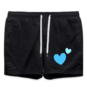 Two-tone heart duo graphic - Swim Trunks - black - Front - AI Model Male 185 light (185cm)