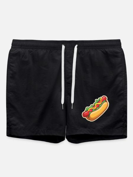 Hotdog Love - Swim Trunks - black