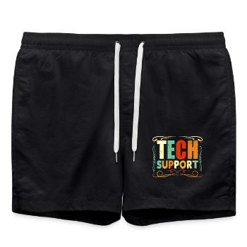 Support technique Rétro coloré - Short de bain - noir - Devant - AI Model Male 185 light (185cm)