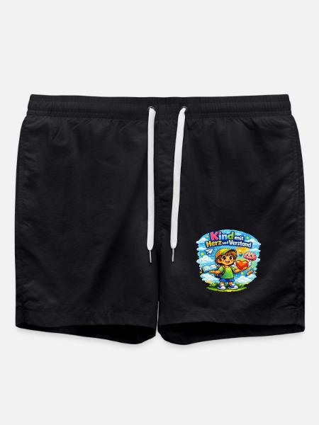 Kind mit Herz und Verstand - Badeshorts - Schwarz