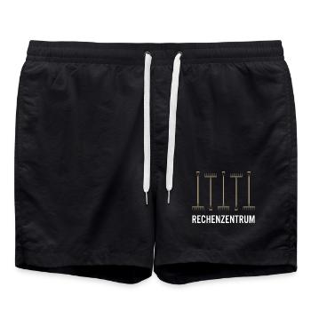 Leiter vom Rechenzentrum Gartenoutfit Gartenarbeit - Badeshorts - Schwarz - Vorne - AI Model Male 185 light (185cm)