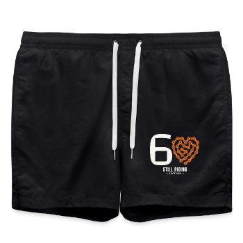 60 Years Bicycle Still Riding Birthday Gift - Swim Trunks - black - Front - AI Model Male 185 light (185cm)