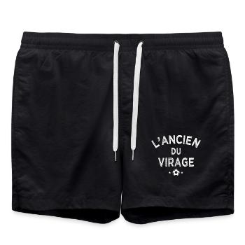 Père et fils supporter foot – L'ancien du virage - Short de bain - noir - Devant - AI Model Male 185 light (185cm)