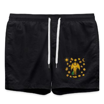 Kleiner Vampir-Dämon Sommer Edition Sonne und Mond - Badeshorts - Schwarz - Vorne - AI Model Male 185 light (185cm)