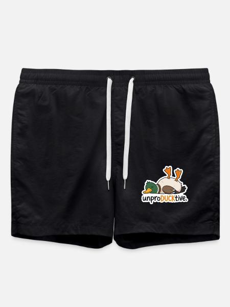 UnproDUCKtive Duck Illustration - Badeshorts - Schwarz