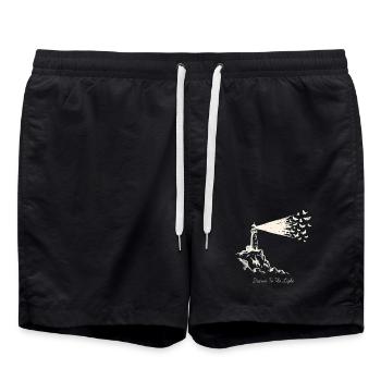Drawn To The Light Lighthouse - Badeshorts - Schwarz - Vorne - AI Model Male 185 light (185cm)