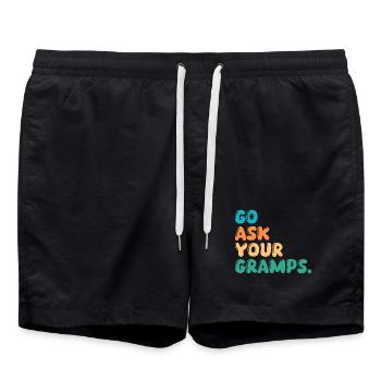 Grandfather Papaw Pop Gramps Granddad Grandpa - Badeshorts - Schwarz - Vorne - AI Model Male 185 light (185cm)