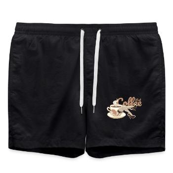 Café chaud pinup sexy old school - Short de bain - noir - Devant - AI Model Male 185 light (185cm)