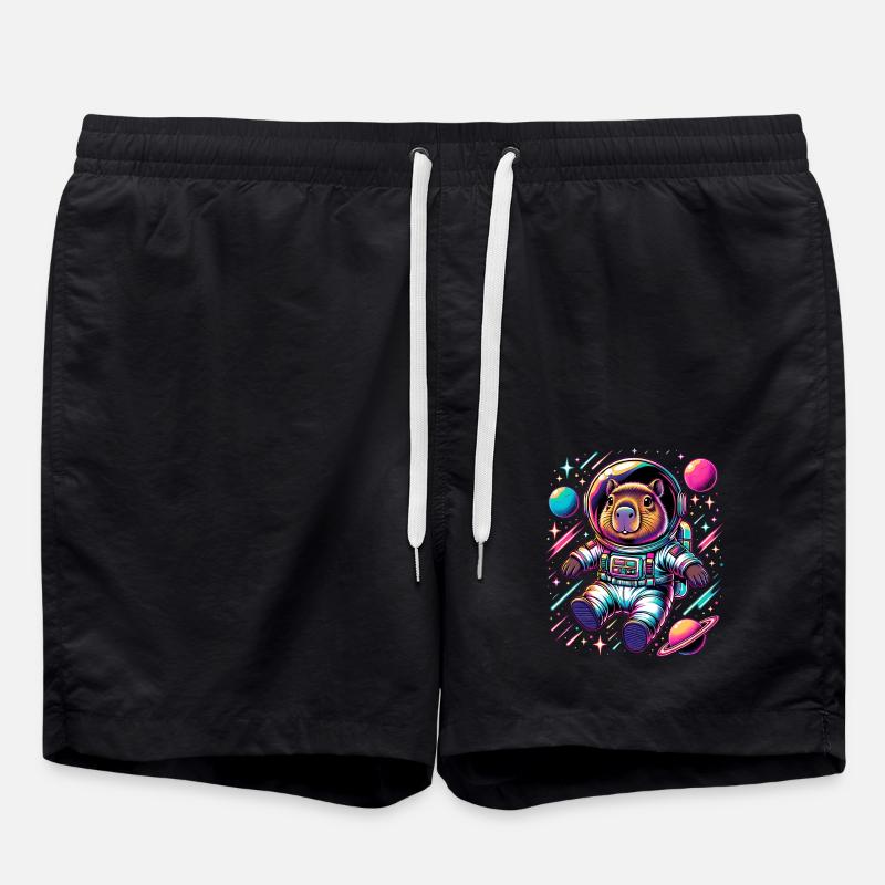 Capybaras Mignon Capybara Astronaute - Short de bain - noir