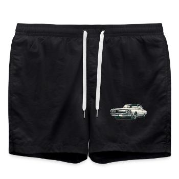 Classic Car Vintage Design Tee - Swim Trunks - black - Front - AI Model Male 185 light (185cm)