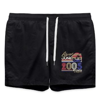 2005 Vintage Vintage Birthday Retro Gift - Swim Trunks - black - Front - AI Model Male 185 light (185cm)