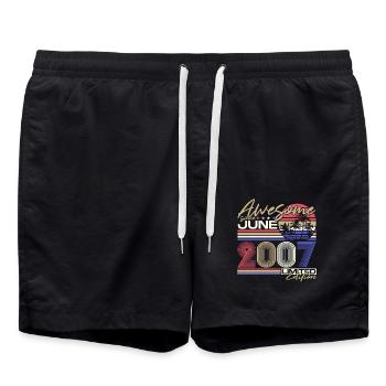 2007 Vintage Vintage Anniversaire Rétro Cadeau - Short de bain - noir - Devant - AI Model Male 185 light (185cm)