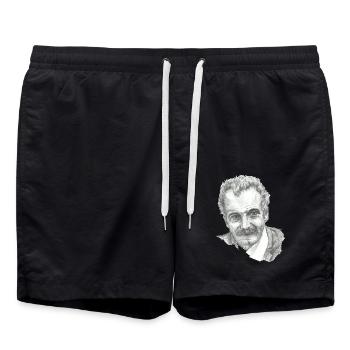 George Brassens - Swim Trunks - black - Front - AI Model Male 185 light (185cm)